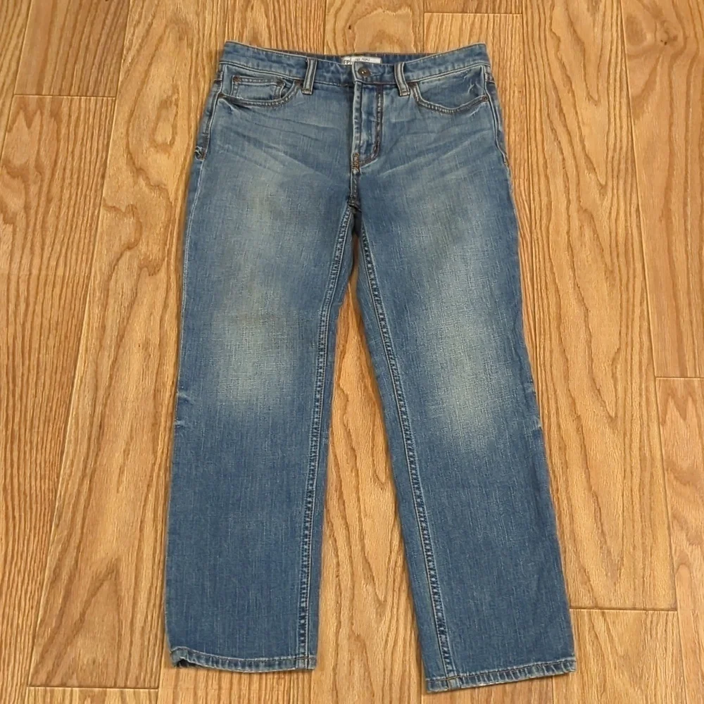 Free People Straight Leg Cropped Jeans Mid-Rise Stretch Women's Size 27